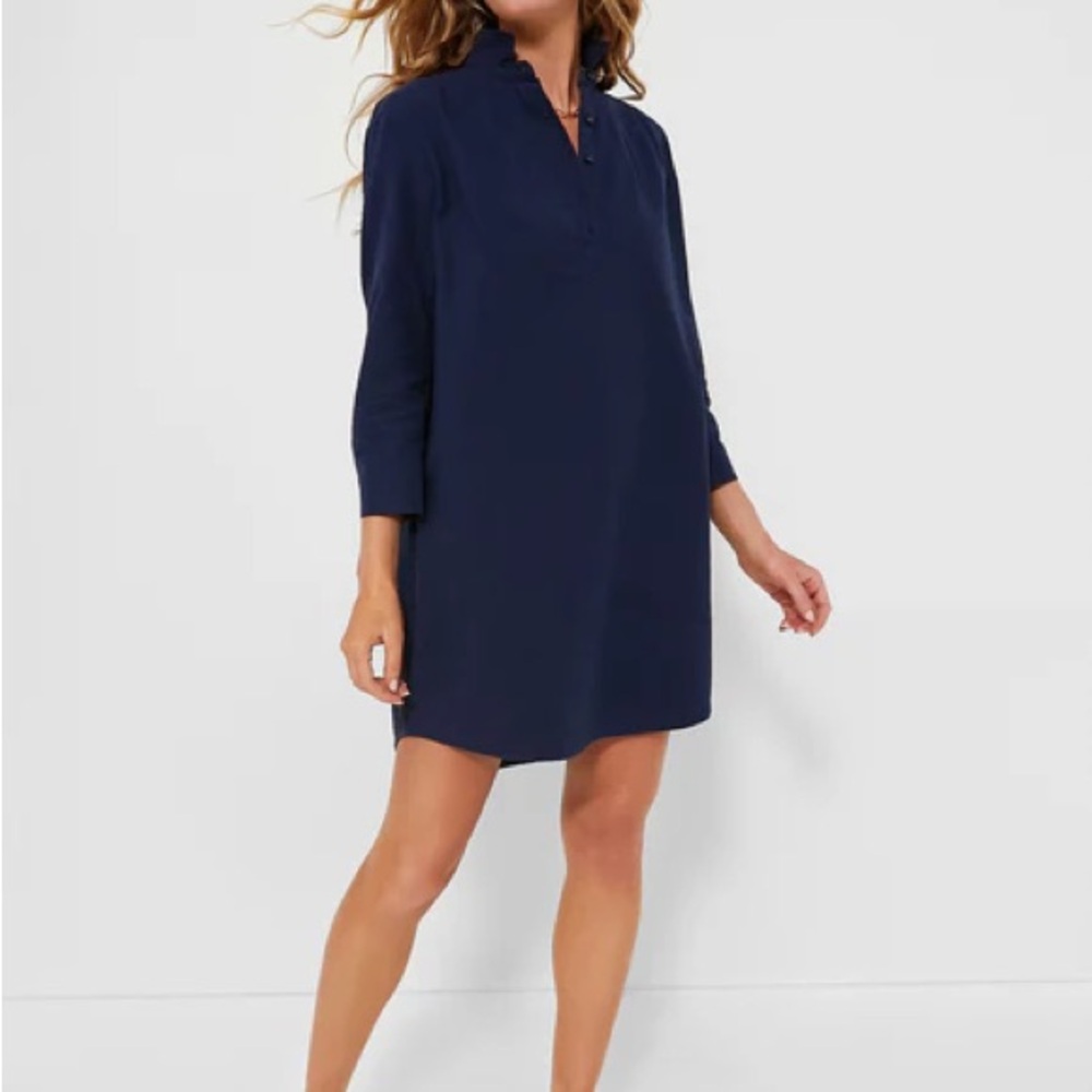 Pomander Place Blue Swim Coverup with Collared Neckline